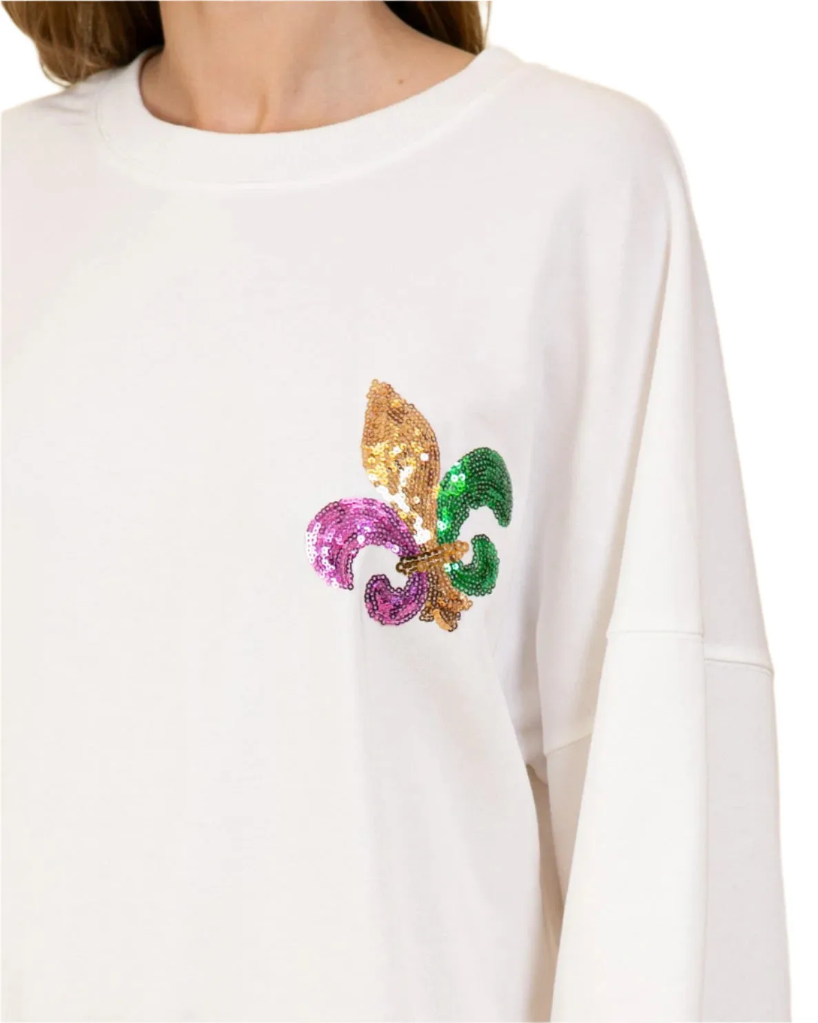 Mardi Gras Sequin Sweatshirt