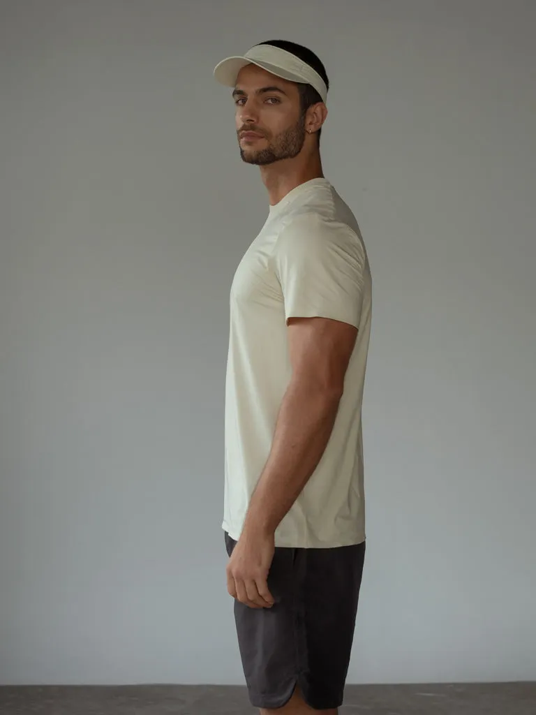 MEN STRUCTURED WORKOUT T-SHIRT - NUT MILK