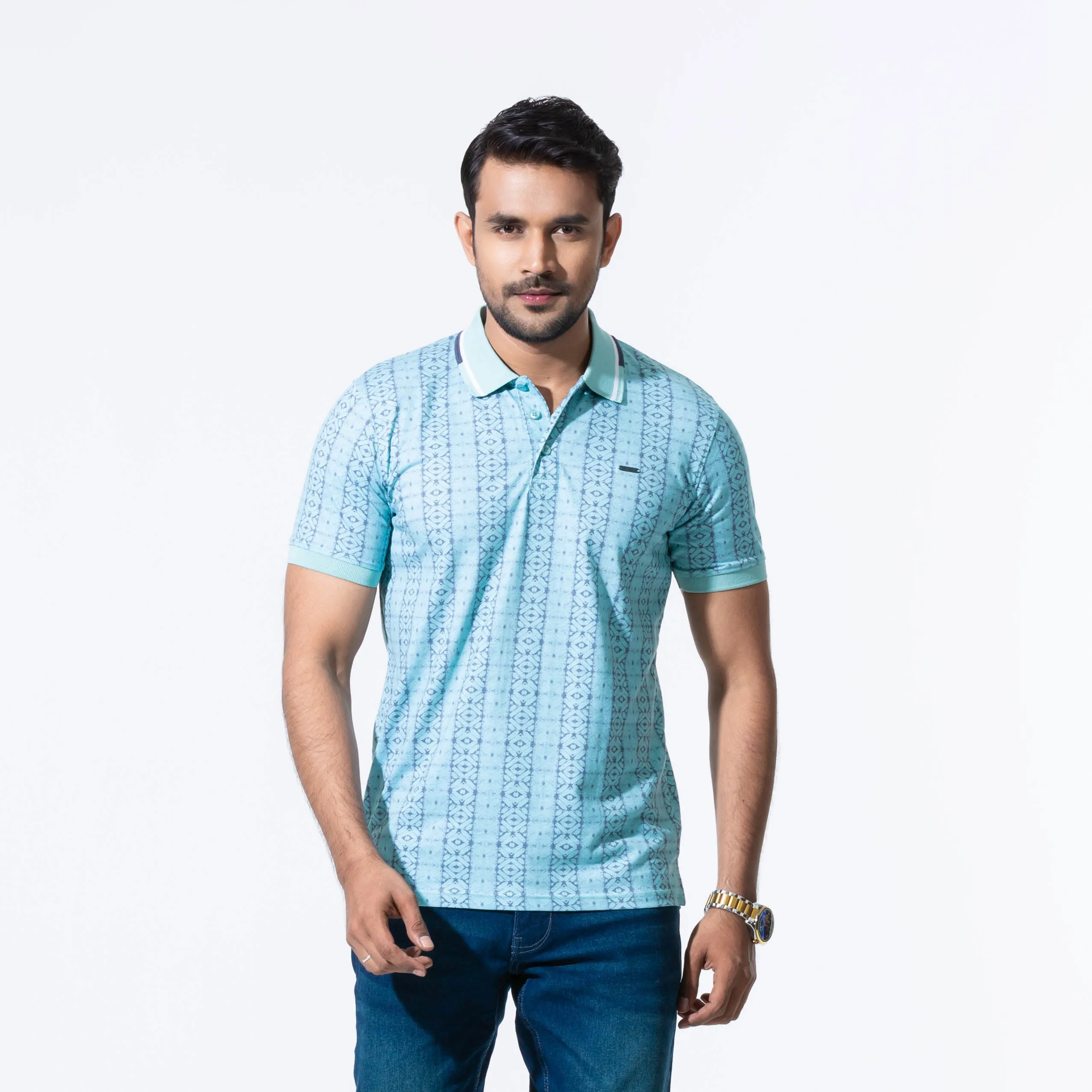 Mens Pastel Green Polo T-Shirt