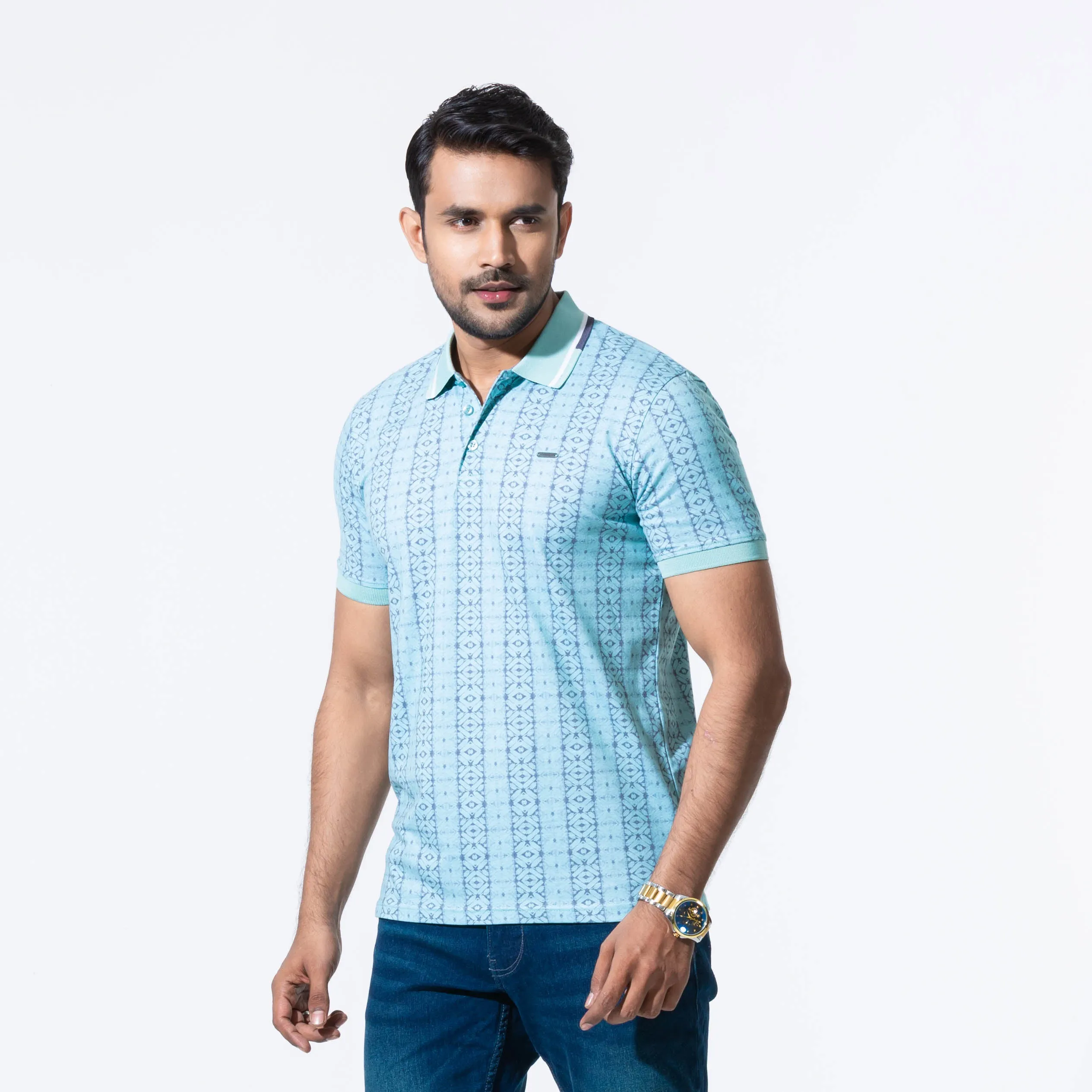 Mens Pastel Green Polo T-Shirt