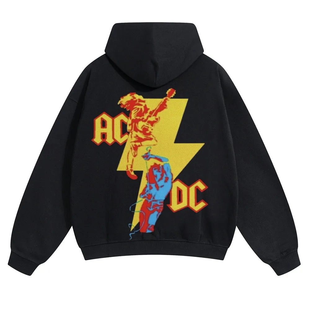 Mens Vintage ACDC Rock Band Hoodies