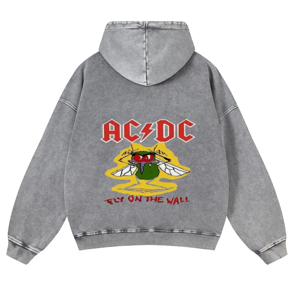 Mens Vintage ACDC Rock Band Hoodies