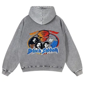 Mens Vintage Black Sabbath Rock Band Hoodies