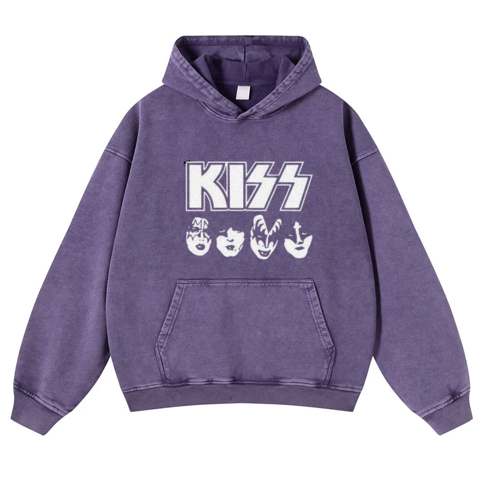 Mens Vintage Kiss Rock Band Hoodies
