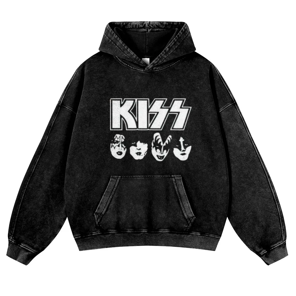 Mens Vintage Kiss Rock Band Hoodies