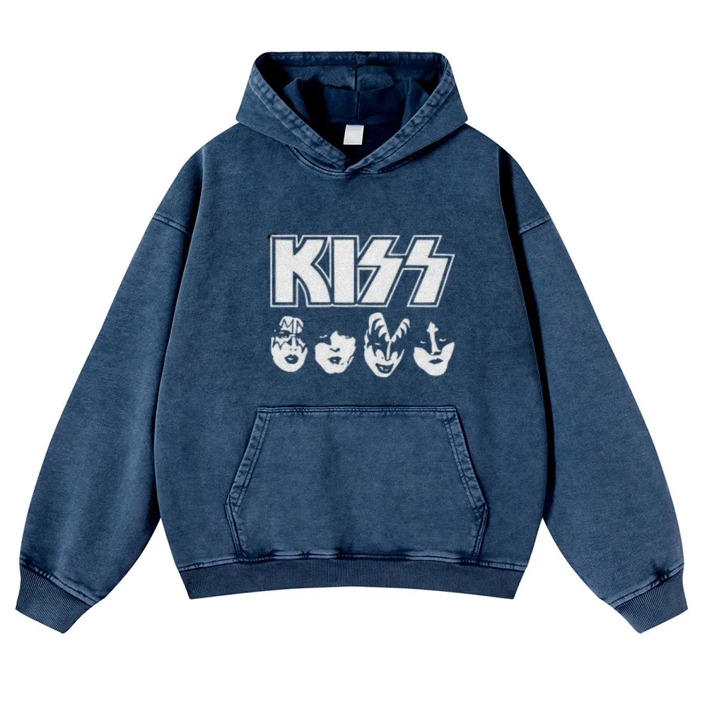 Mens Vintage Kiss Rock Band Hoodies