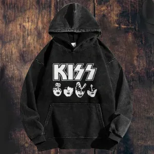 Mens Vintage Kiss Rock Band Hoodies