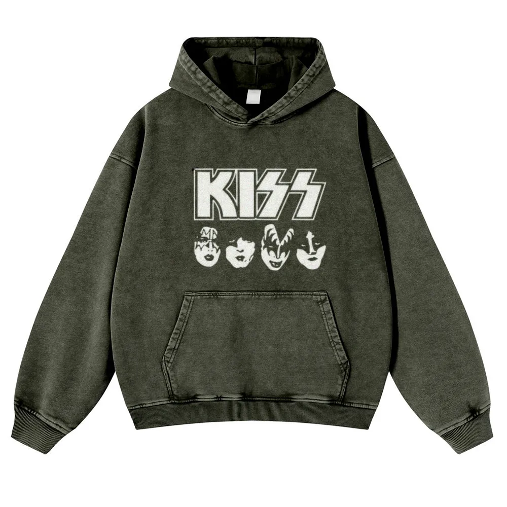 Mens Vintage Kiss Rock Band Hoodies
