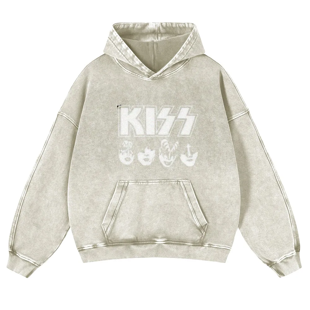 Mens Vintage Kiss Rock Band Hoodies