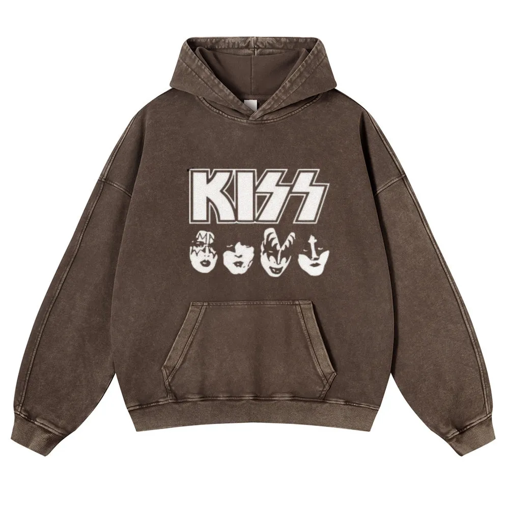 Mens Vintage Kiss Rock Band Hoodies