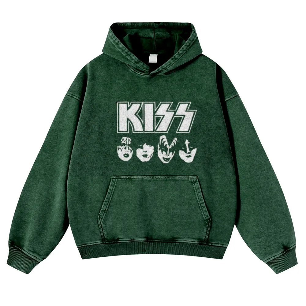 Mens Vintage Kiss Rock Band Hoodies