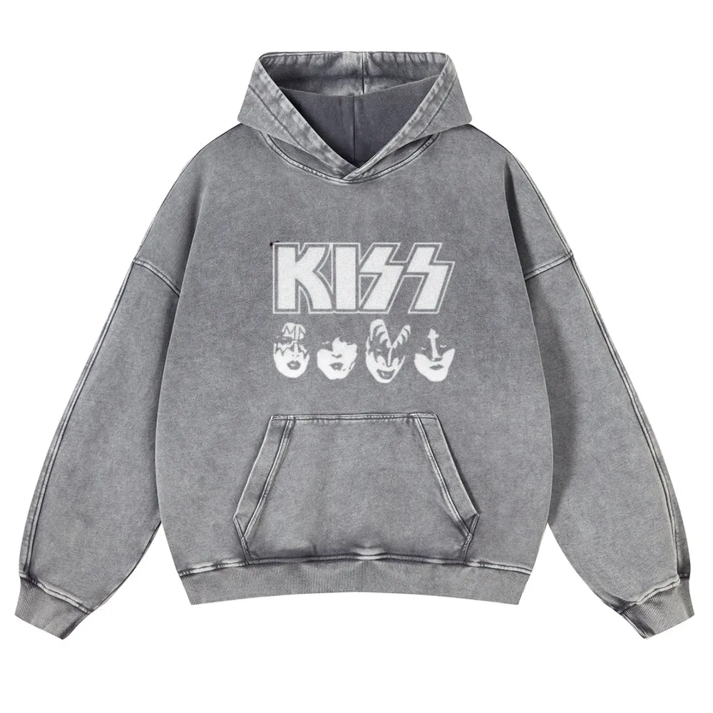 Mens Vintage Kiss Rock Band Hoodies