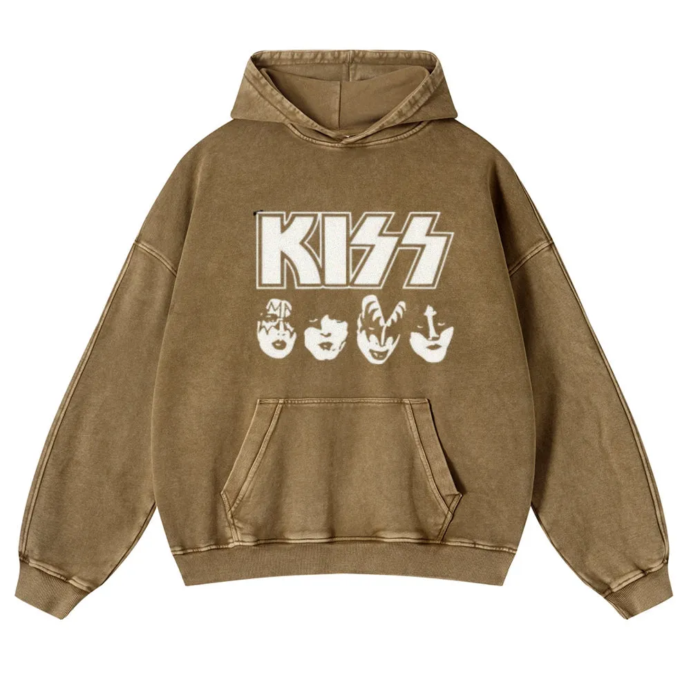 Mens Vintage Kiss Rock Band Hoodies
