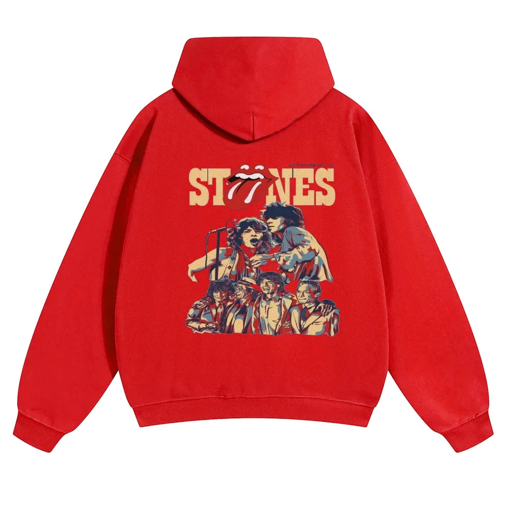 Mens Vintage The Rolling Stones Rock Band Hoodies