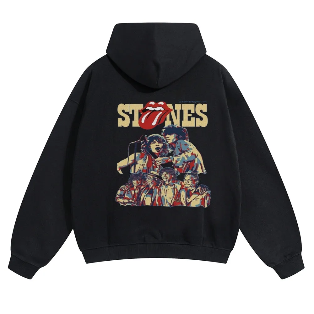 Mens Vintage The Rolling Stones Rock Band Hoodies