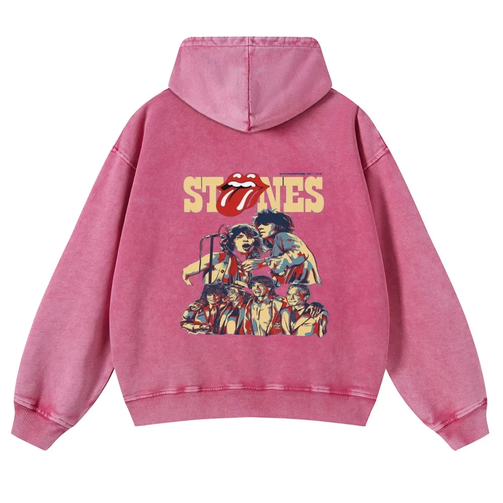 Mens Vintage The Rolling Stones Rock Band Hoodies