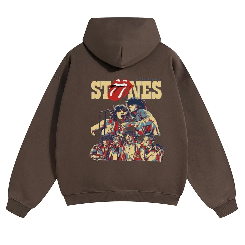 Mens Vintage The Rolling Stones Rock Band Hoodies