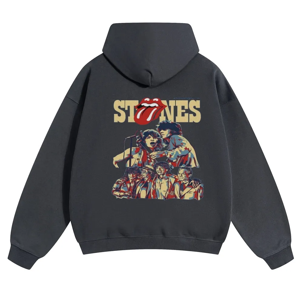 Mens Vintage The Rolling Stones Rock Band Hoodies