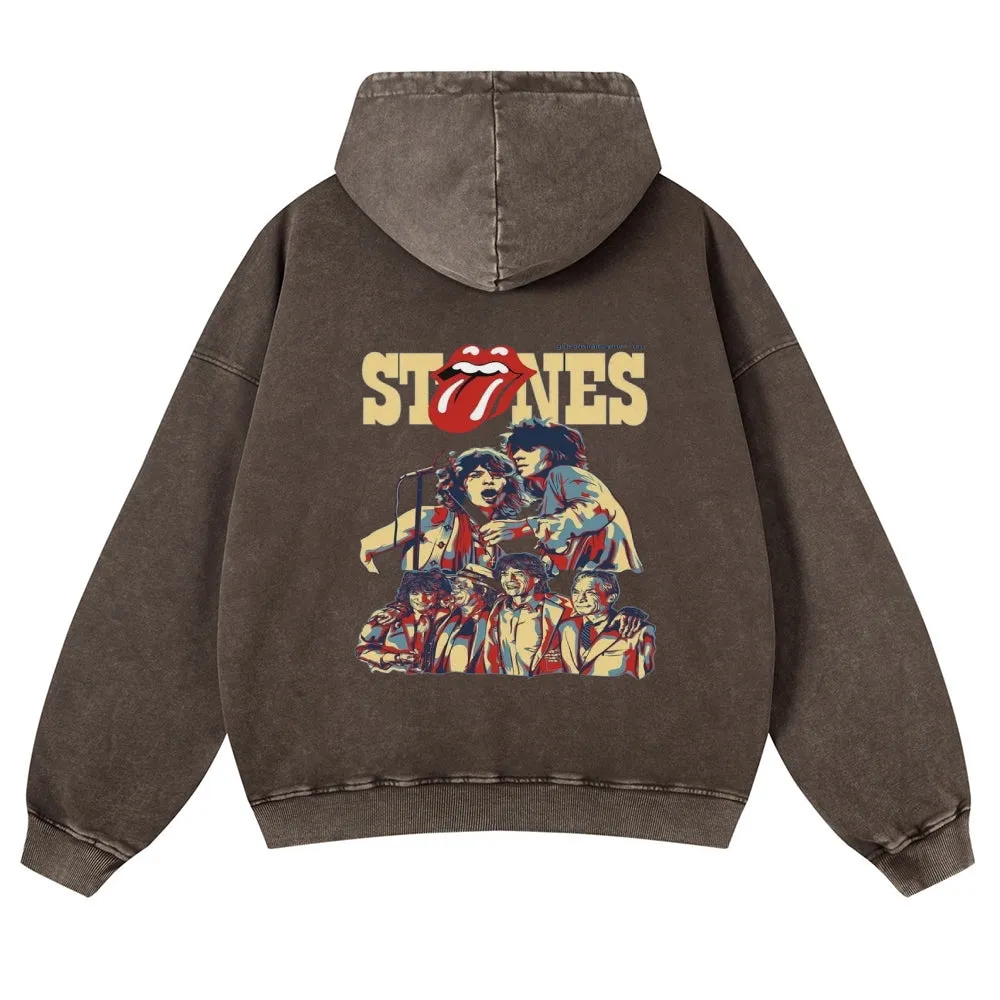 Mens Vintage The Rolling Stones Rock Band Hoodies
