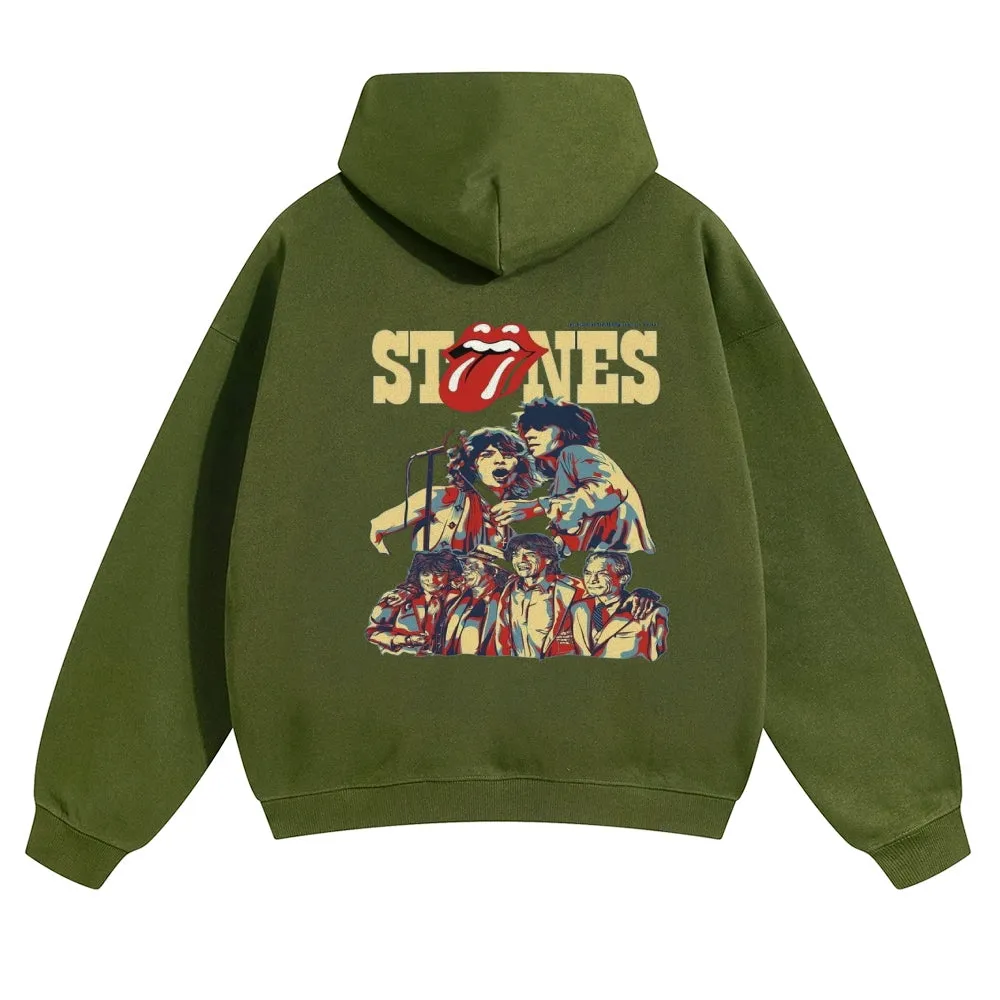 Mens Vintage The Rolling Stones Rock Band Hoodies