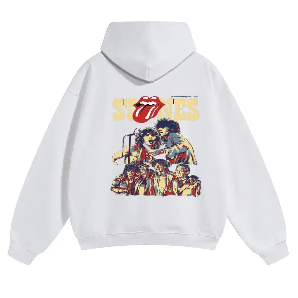 Mens Vintage The Rolling Stones Rock Band Hoodies