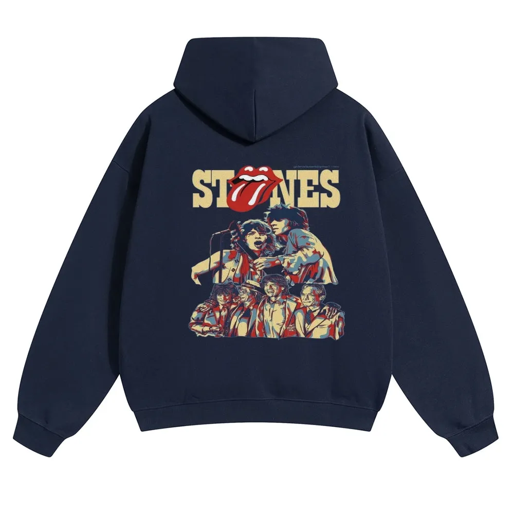 Mens Vintage The Rolling Stones Rock Band Hoodies