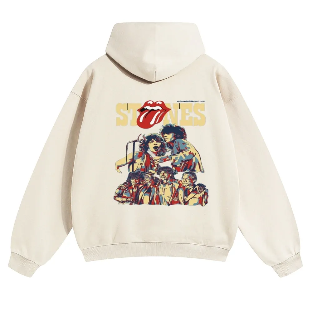 Mens Vintage The Rolling Stones Rock Band Hoodies