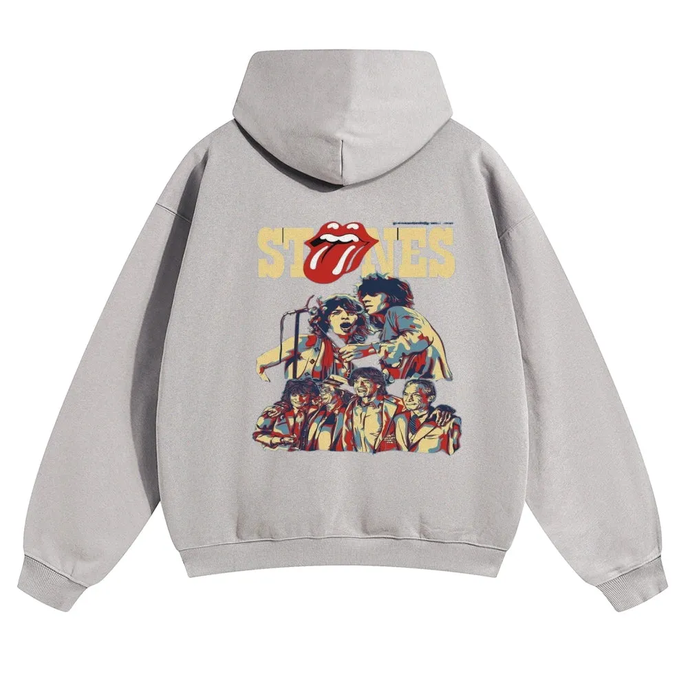 Mens Vintage The Rolling Stones Rock Band Hoodies