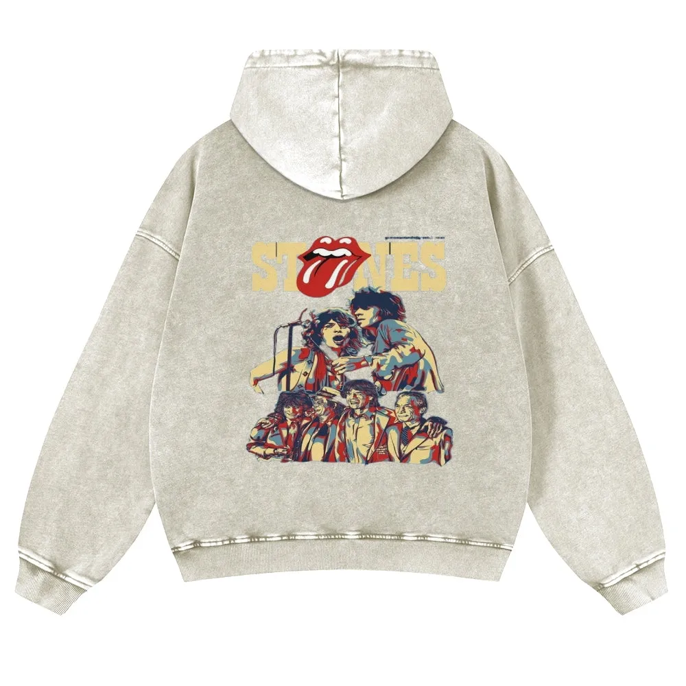 Mens Vintage The Rolling Stones Rock Band Hoodies