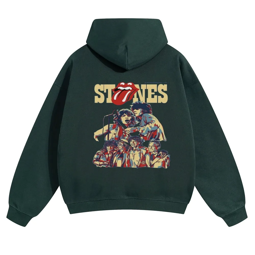 Mens Vintage The Rolling Stones Rock Band Hoodies