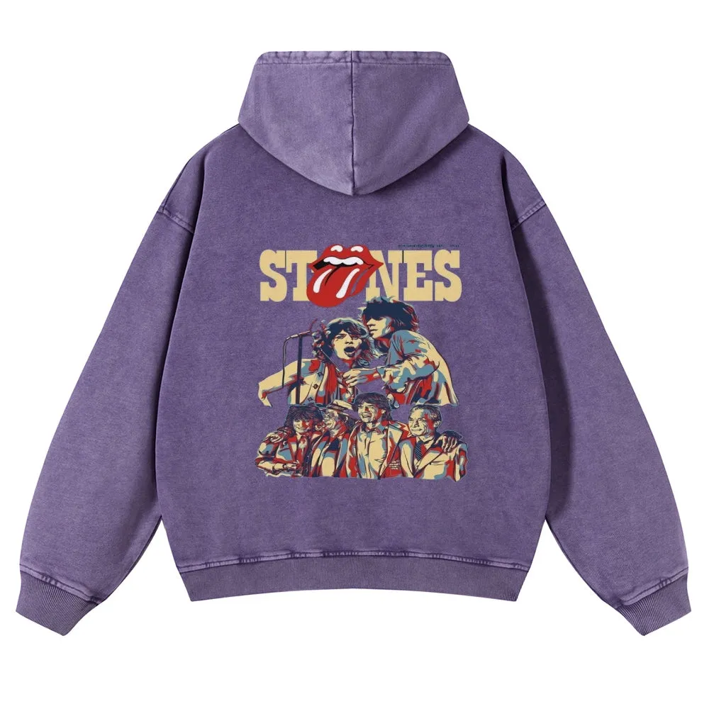 Mens Vintage The Rolling Stones Rock Band Hoodies