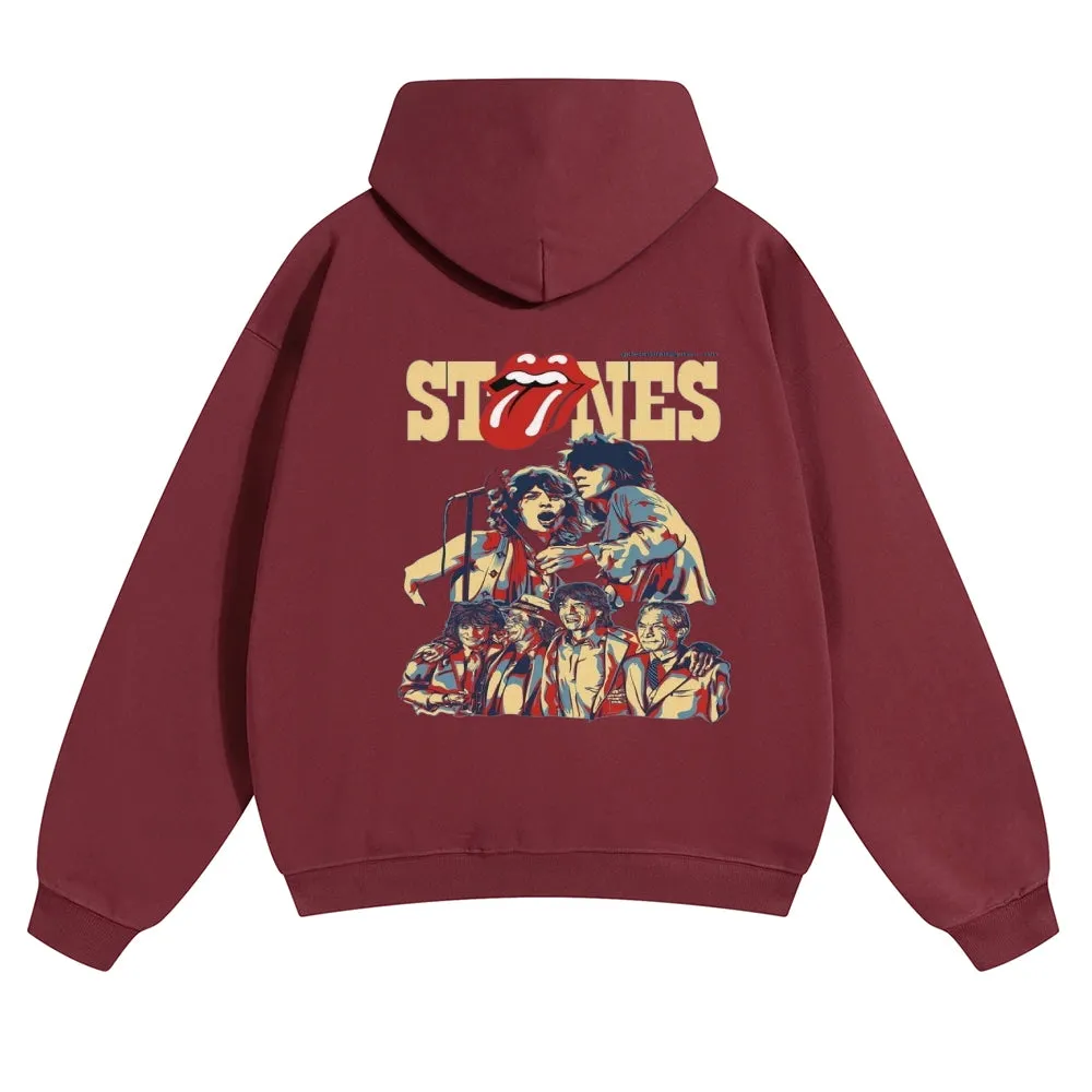 Mens Vintage The Rolling Stones Rock Band Hoodies