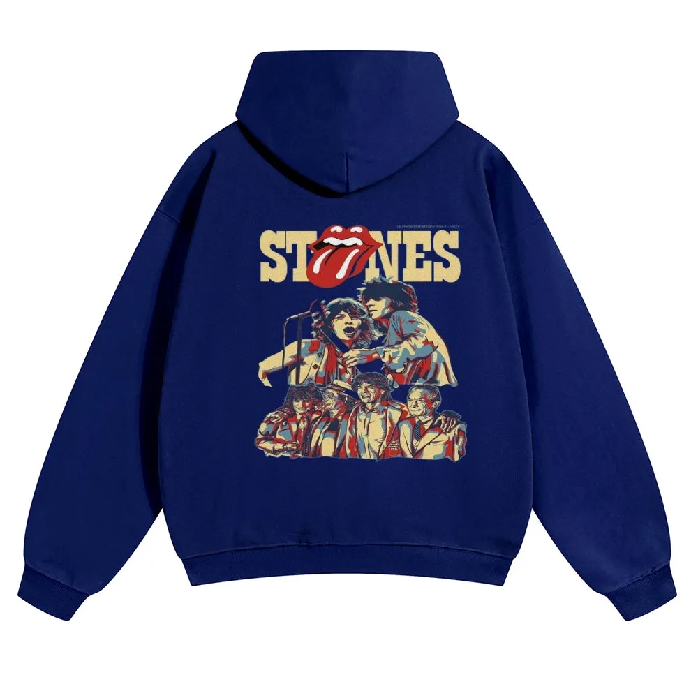 Mens Vintage The Rolling Stones Rock Band Hoodies