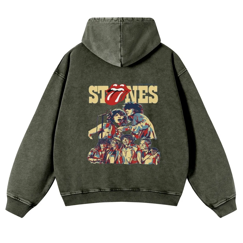 Mens Vintage The Rolling Stones Rock Band Hoodies