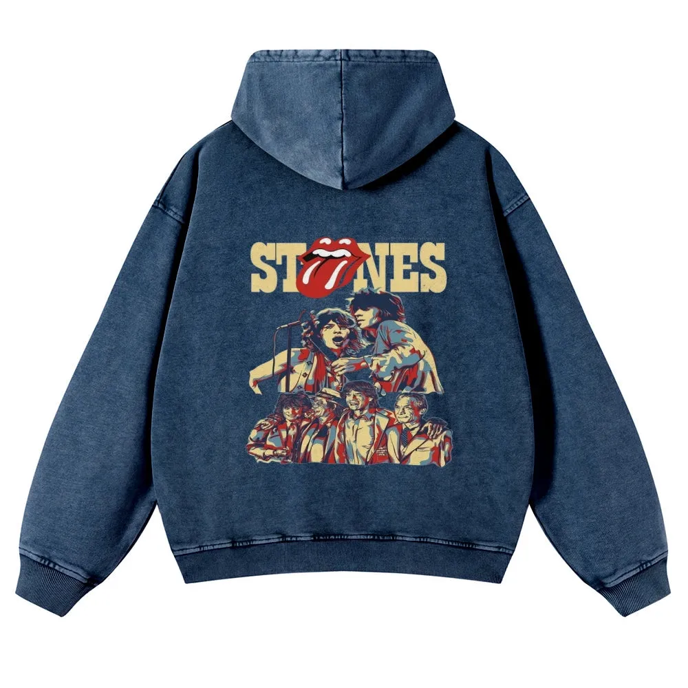 Mens Vintage The Rolling Stones Rock Band Hoodies