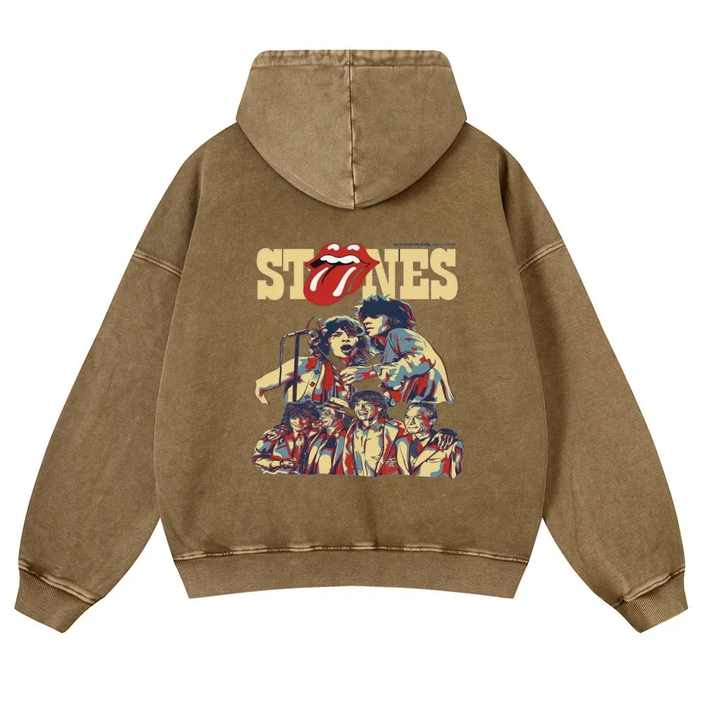 Mens Vintage The Rolling Stones Rock Band Hoodies