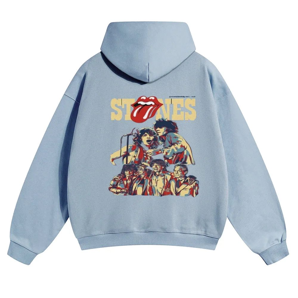 Mens Vintage The Rolling Stones Rock Band Hoodies