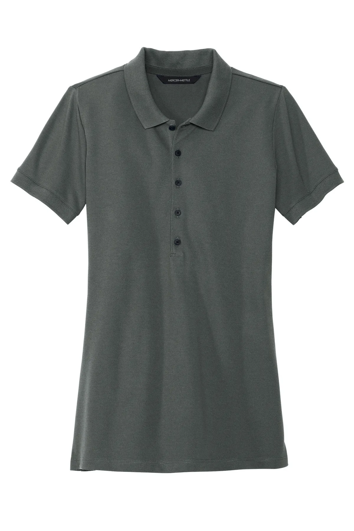 Mercer Mettle Women's Stretch Heavyweight Pique Polo MM1001 Anchor Grey