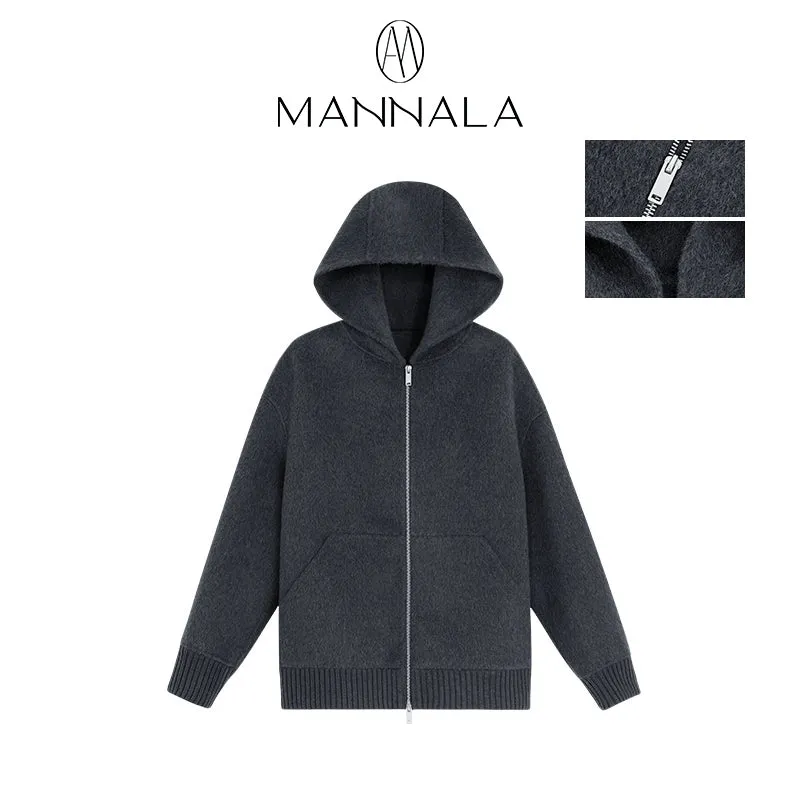Minimalist Alpaca-Blend Hooded Jacket