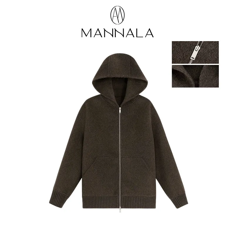 Minimalist Alpaca-Blend Hooded Jacket