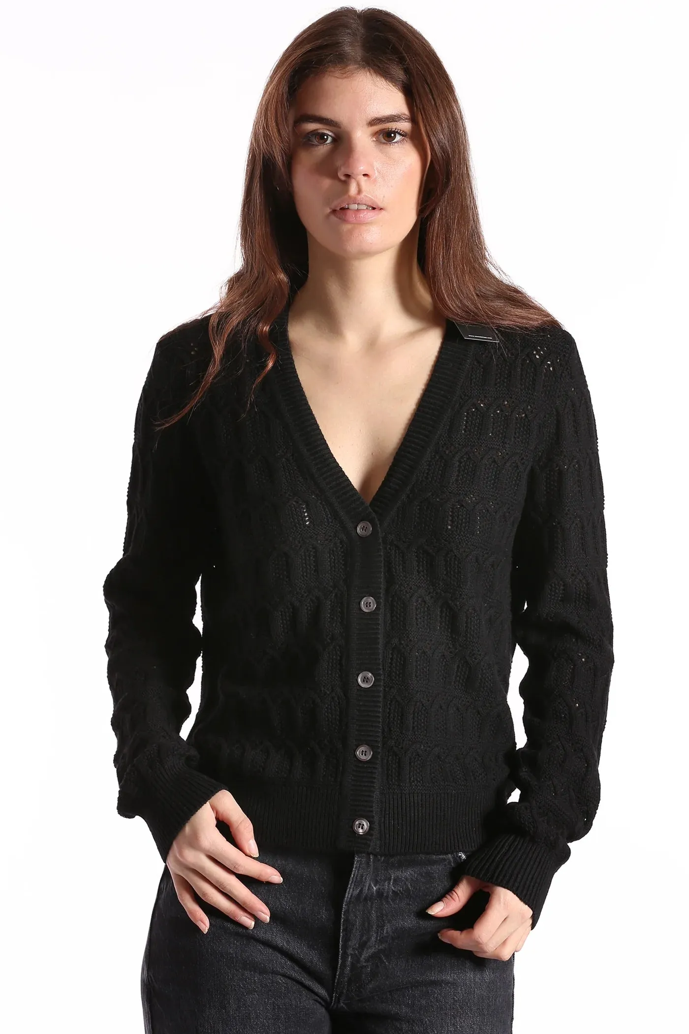 Minnie Rose Cotton Pointelle Cardigan