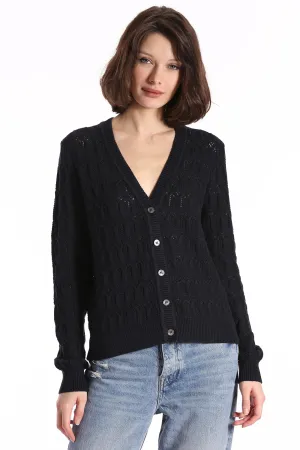 Minnie Rose Cotton Pointelle Cardigan