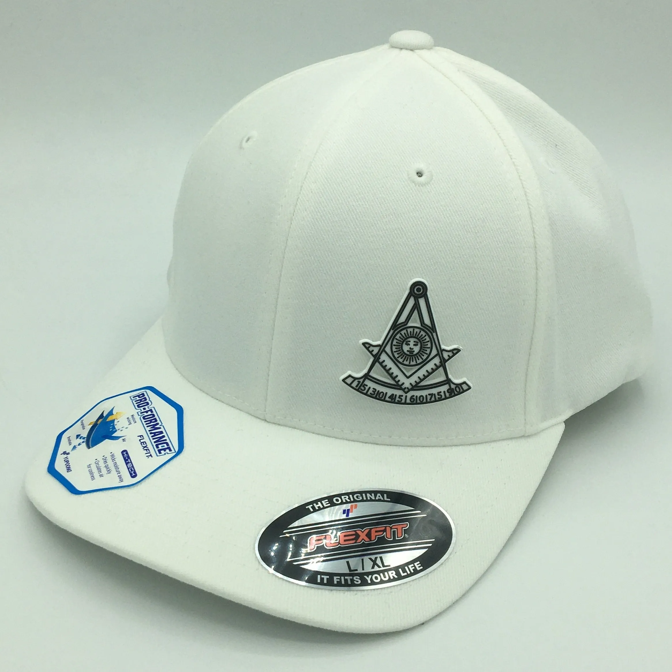 Monochromic Past Master Square and Quadrant fitted caps