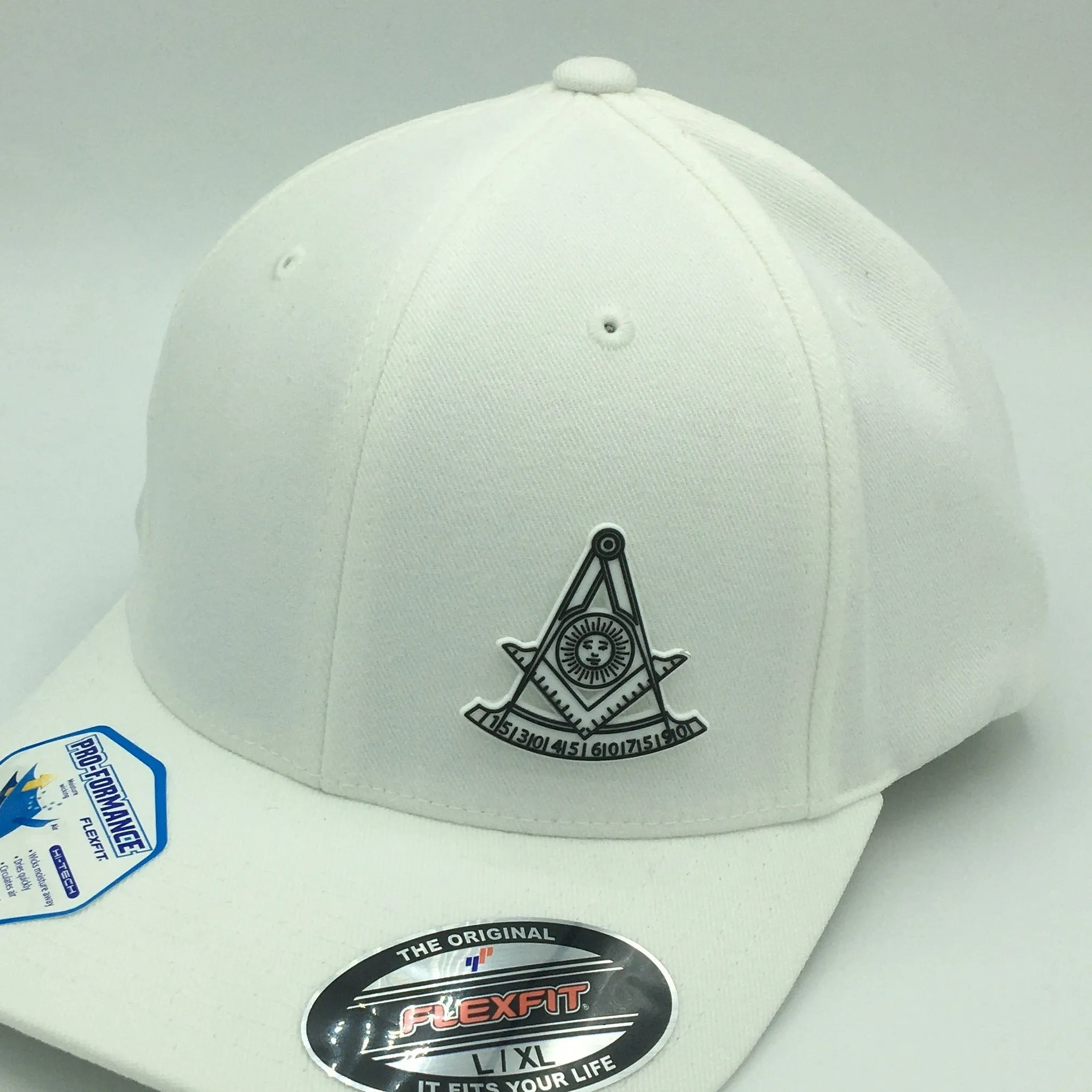 Monochromic Past Master Square and Quadrant fitted caps