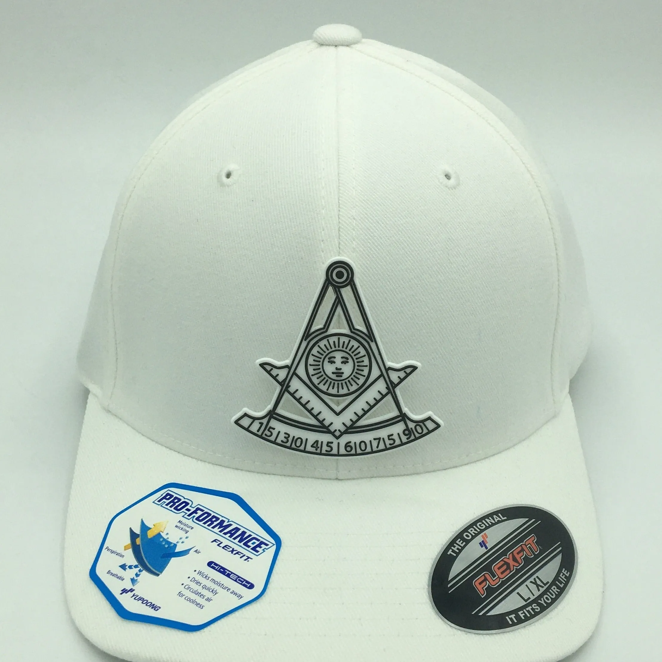Monochromic Past Master Square and Quadrant fitted caps