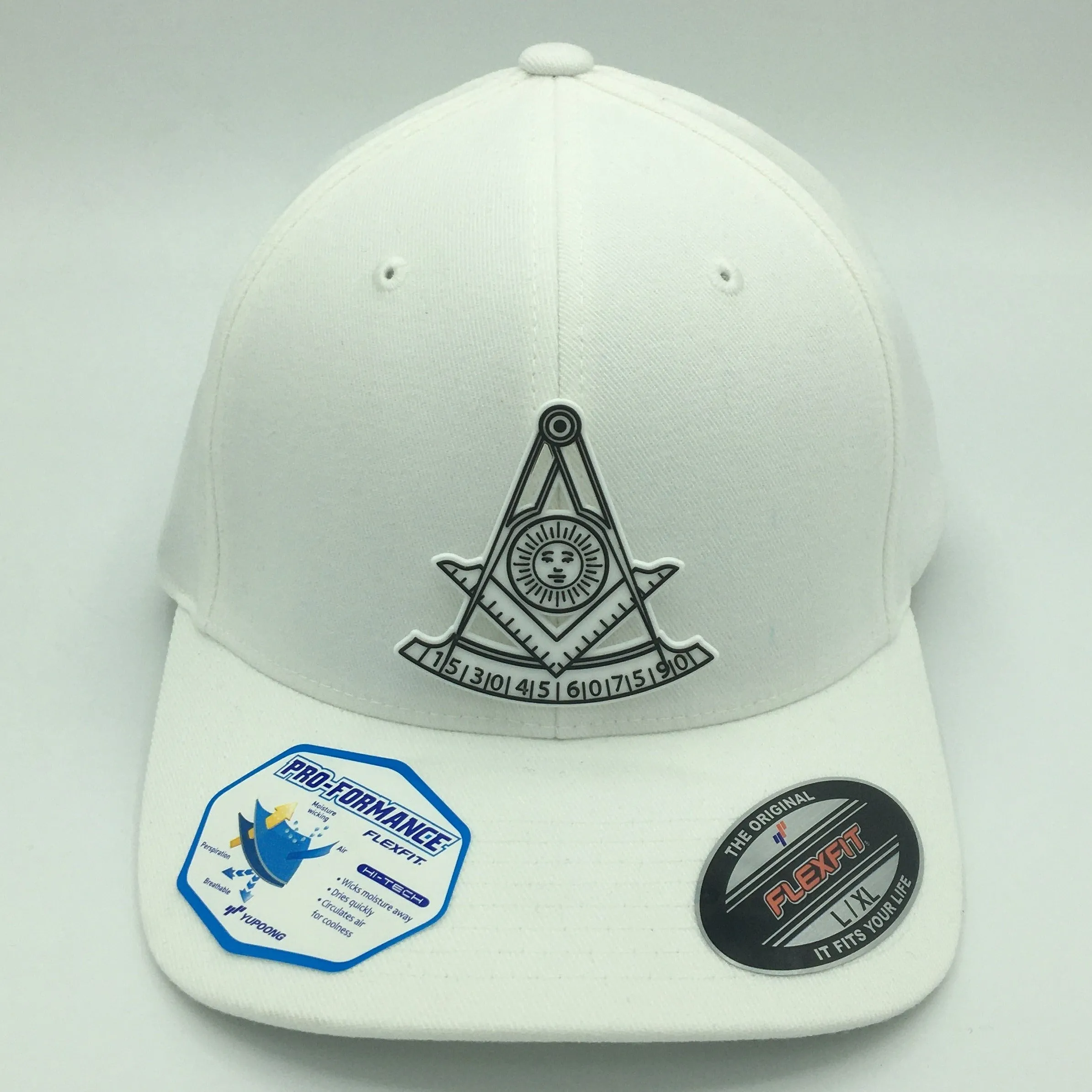 Monochromic Past Master Square and Quadrant fitted caps