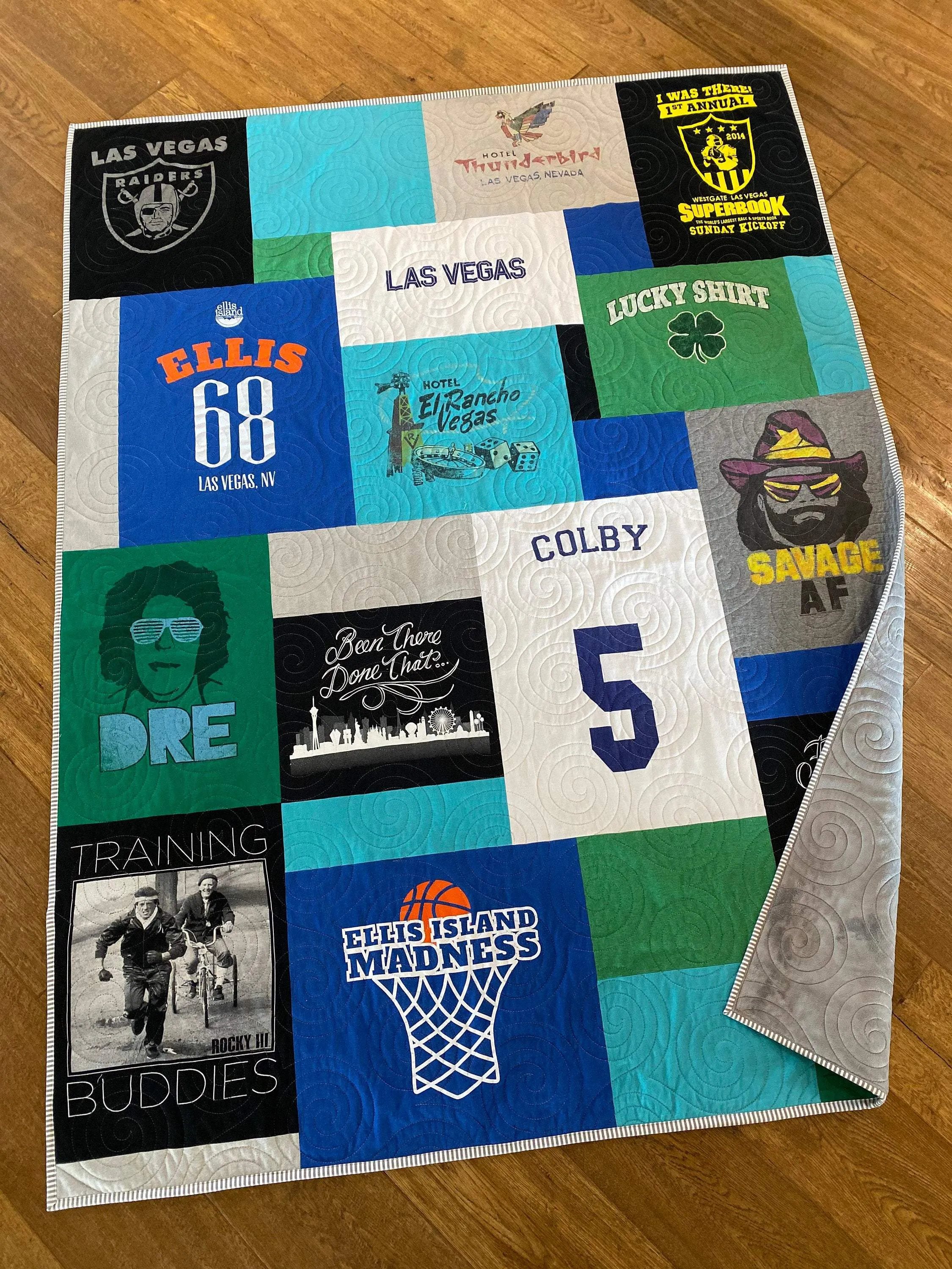 Mosaic T-Shirt Quilt DEPOSIT Memory Blanket Graduation Gift Tee Shirt Personalized Custom Father's Mother's Day College University Sports