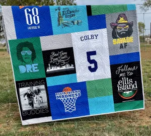 Mosaic T-Shirt Quilt DEPOSIT Memory Blanket Graduation Gift Tee Shirt Personalized Custom Father's Mother's Day College University Sports