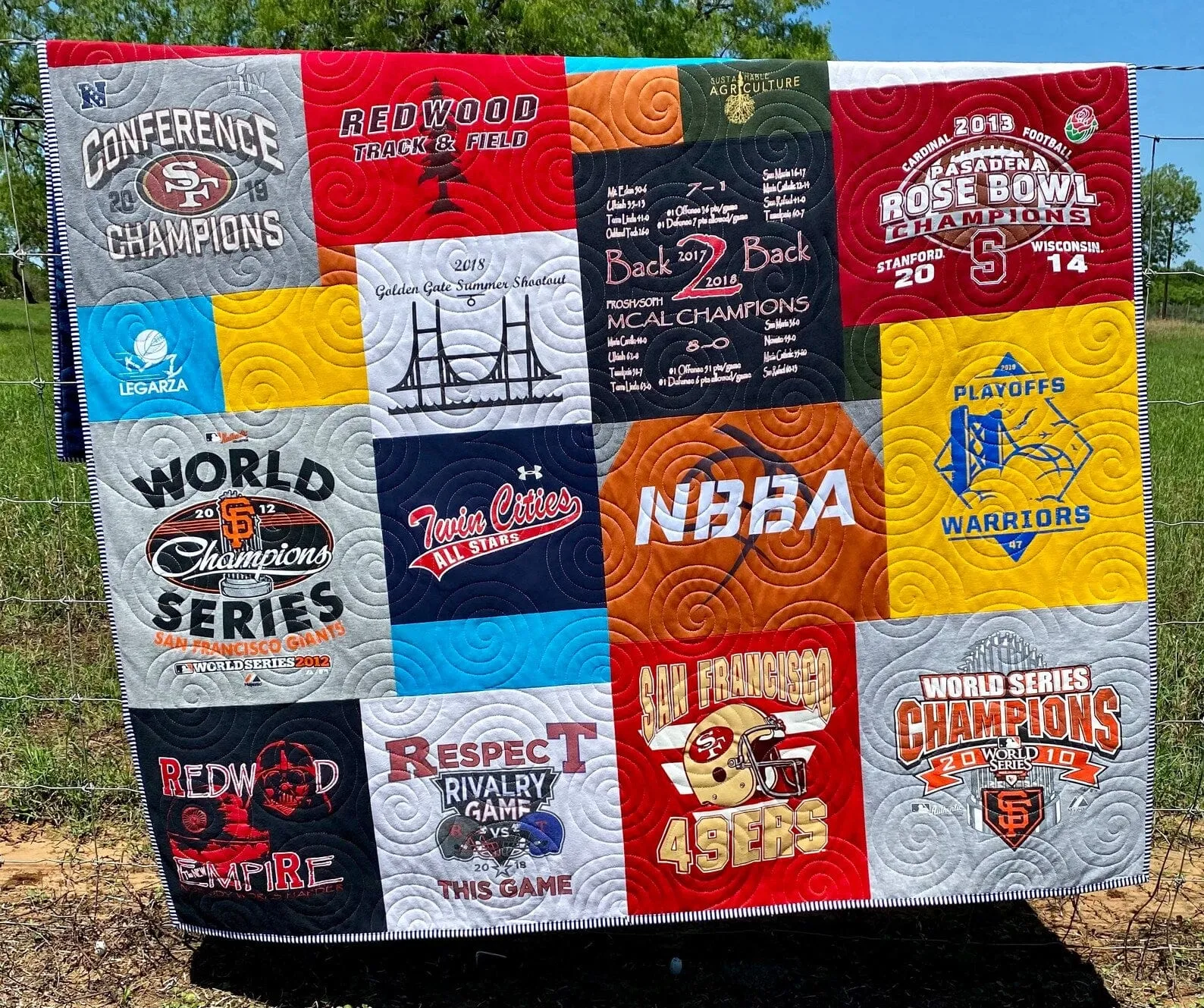 Mosaic T-Shirt Quilt DEPOSIT Memory Blanket Graduation Gift Tee Shirt Personalized Custom Father's Mother's Day College University Sports