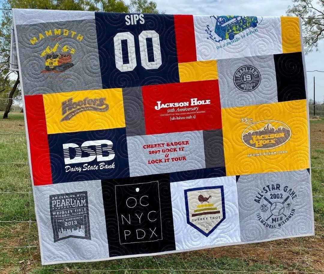 Mosaic T-Shirt Quilt DEPOSIT Memory Blanket Graduation Gift Tee Shirt Personalized Custom Father's Mother's Day College University Sports